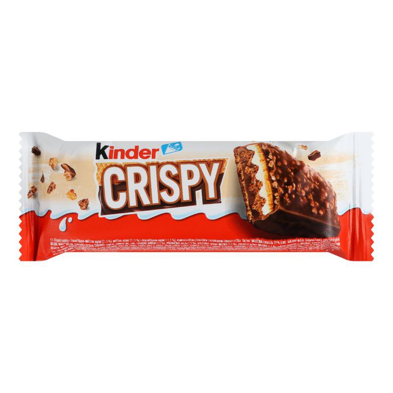 Вафлі хрусткі Кіндер Crispy покриті молочним шоколадом та крихтами печива 34г